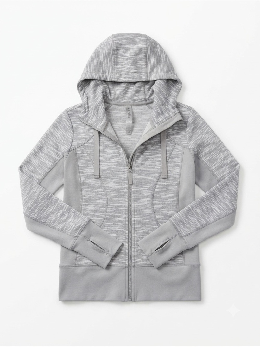 Zella Pretty Moon Dust Light Gray Zip Jacket Hoodie | XS